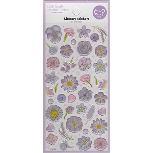 Adesivo Decorativo Alto-relevo Flores Literary Stickers