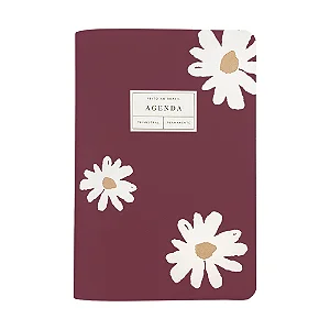 Agenda Permanente Red Mocha Floral Para Planner A.Craft Tamanho Padrão