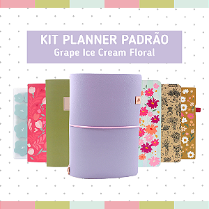 Kit Planner Padrão Grape Ice Cream Floral