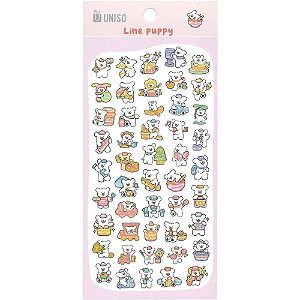 Adesivo Decorativo Cachorrinho Branco Glitter Line Puppy Uniso
