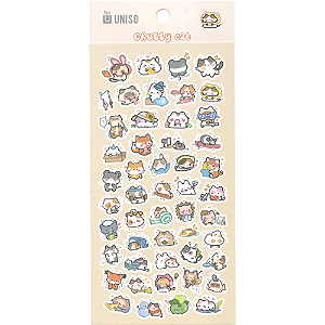 Adesivo Decorativo Animais Glitter Chubby Cat Uniso