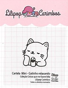 Carimbo Mini Gatinho Relaxando - Lilipop