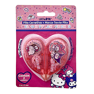 Fita Corretiva e Marca Texto em Fita 5m x 5mm Hello Kitty and Friends Leo&Leo