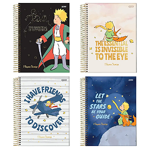 Caderno Colegial Pautado Espiral Capa Dura 17,5x24,2cm 01 Matéria O Pequeno Príncipe