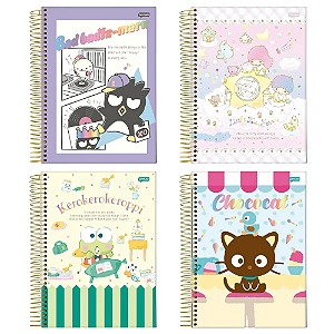 Caderno Universitário Pautado Espiral Capa Dura 20x27,5cm 01 Matéria Turma da Hello Kitty