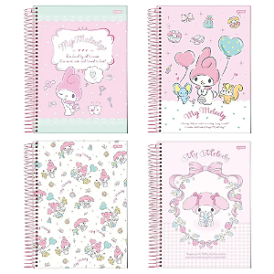 Caderno Universitário Pautado Espiral Capa Dura 20x27,5cm 01 Matéria My Melody