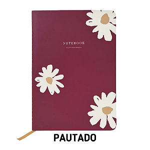 Caderno Pautado Red Mocha Floral Para Planner A.Craft Tamanho Padrão