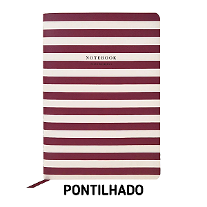 Caderno Pontilhado Cereja Listrado Para Planner A.Craft Tamanho Padrão