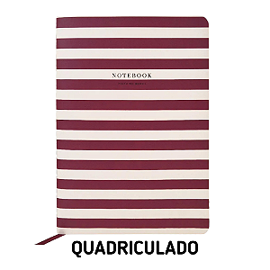 Caderno Quadriculado Cereja Listrado Para Planner A.Craft Tamanho Padrão