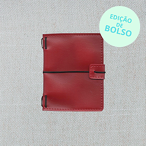 Capa Vermelho Midori Triplo (Para 3 Blocos) Para Journal Folk Books Edição de Bolso