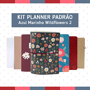 Kit Planner Padrão Azul Marinho Wildflowers 2
