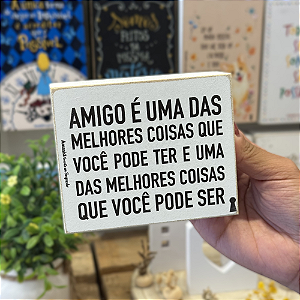 Quadro Box 8x10 em Madeira Melhores Amigos