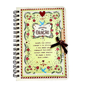 Caderno de Oração Espiral Pautado Quando Sua Cabeça Começar com Capa de Madeira