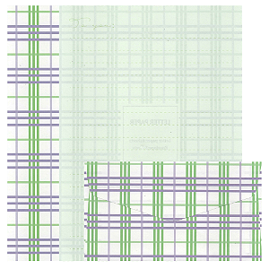 Kit Com 6 Papéis de Carta +3 Envelopes - Xadrez Verde e Roxo