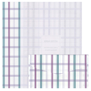 Kit Com 6 Papéis de Carta +3 Envelopes - Xadrez Roxo e Azul
