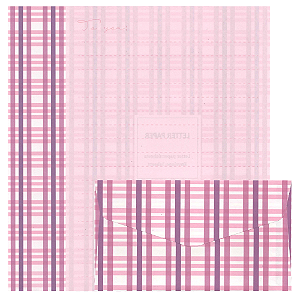 Kit Com 6 Papéis de Carta +3 Envelopes - Xadrez Rosa