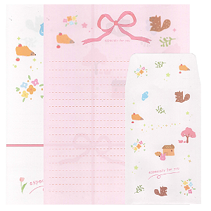 Kit Com 6 Papéis de Carta +3 Envelopes - Flores Specially For You