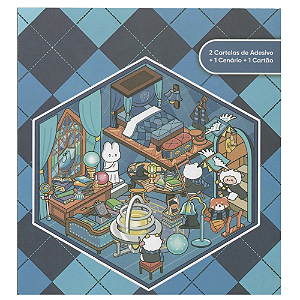 Adesivo Decorativo com Cenário Montável Escola de Mágia - Azul