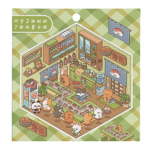 Adesivo Decorativo com Cenário Montável - Sushi de Esteira