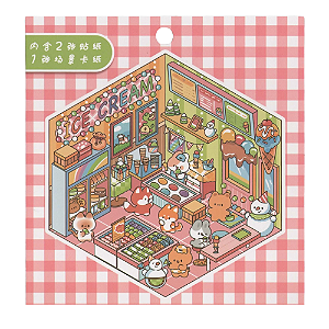 Adesivo Decorativo com Cenário Montável - Sorveteria