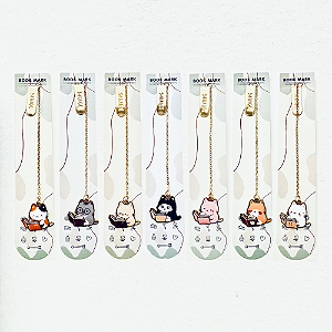 Marca Páginas De Metal Com Pingente Gatinhos Leitores
