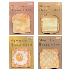 Bolo de Notas Auto Adesivo Memorize Toast Bread 30 Folhas