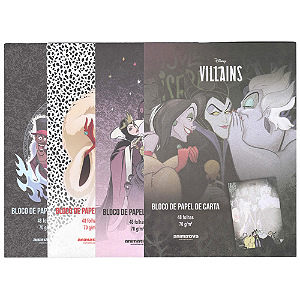 Bloco de Papel de Cartas 48 Folhas Villains Disney