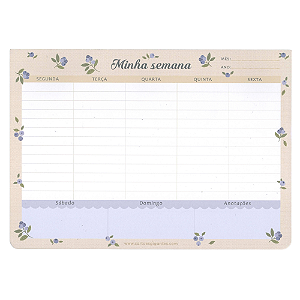 Bloco Planner Semanal Permanente Minha Semana Blueberry