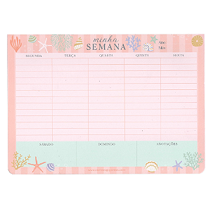 Bloco Planner Semanal Permanente Minha Semana Oceano