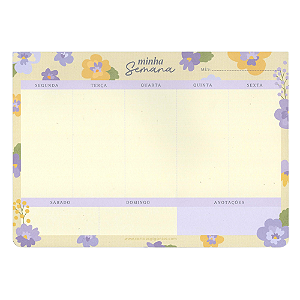 Bloco Planner Semanal Permanente Minha Semana Amor Perfeito