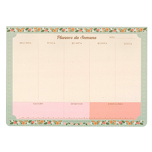 Bloco Planner Semanal Permanente Minha Semana Jolie