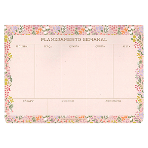 Bloco Planner Semanal Permanente Minha Semana Flora
