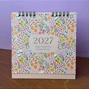 Calendário de Mesa 2027 Flora Cartões Gigantes