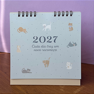 Calendário de Mesa 2027 Gatos Cartões Gigantes