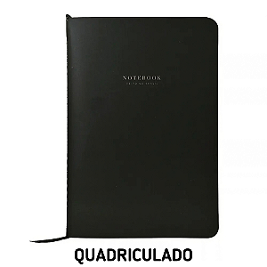 Caderno Quadriculado Preto Clássico Para Planner A.Craft Tamanho Padrão