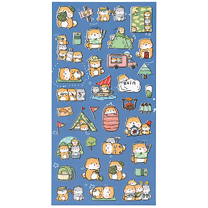 Adesivo Decorativo de Papel Acampamento Shiba Nekoni