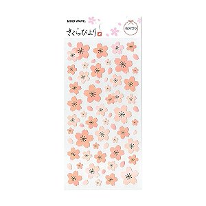 Adesivo Divertido Papel - Sakura Biyori Flores de Sakura Rosa