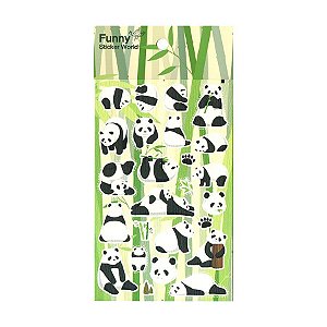 Adesivo Divertido Papel - Panda Bambu
