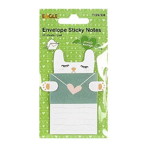 Bloco de Notas Autoadesivo Envelope Sticky Notes Coelho Verde