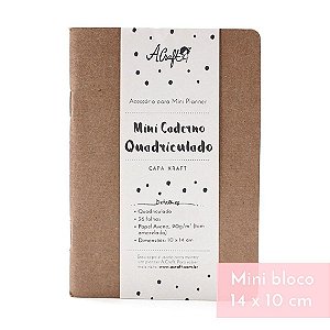 Mini Caderno Quadriculado Kraft Para Mini Planner A.Craft