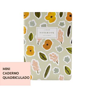 Mini Caderno Quadriculado Flores de Outono Para Mini Planner A.Craft