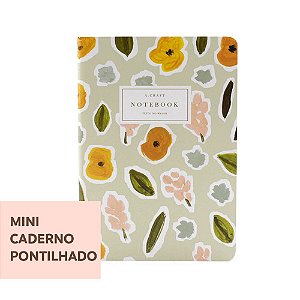 Mini Caderno Pontilhado Flores de Outono Para Mini Planner A.Craft