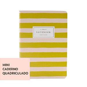 Mini Caderno Quadriculado Pêssego Listrado Para Mini Planner A.Craft