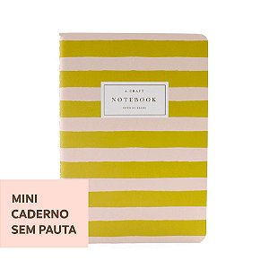 Mini Caderno Sem Pauta Pêssego Listrado Para Mini Planner A.Craft