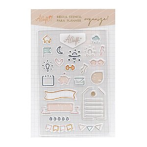 Régua Stencil Organize para Planner A.Craft