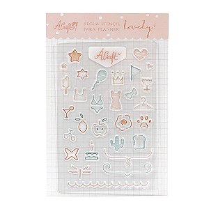 Régua Stencil Lovely para Planner A.Craft