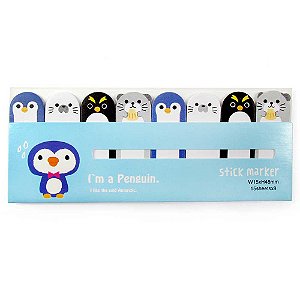 Post-it Stick Marker Pinguim I'm Penguin Azul 