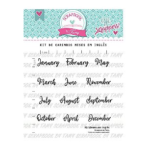 Kit de Carimbos Meses em Inglês Scrapbook by Tamy - Lilipop