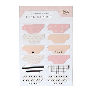 Abas Divisórias Autocolantes Pink Spring Para Planner Não Datado A.Craft Bullet Journal ou Caderno