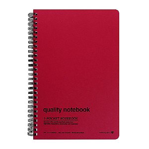 Caderno Espiral Capa Dura Pautado Com Bolso Quality Notebook Vermelho - Morning Glory